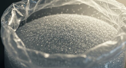 Transparent bag with small beads