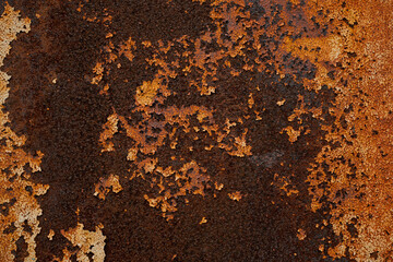 Rusty metal surface with peeling texture