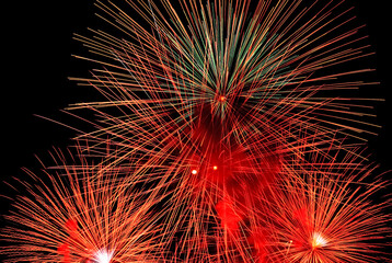 Abstract colored firework background with free space for text.&nbsp;