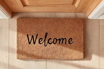 Stylish welcome mat at home entrance