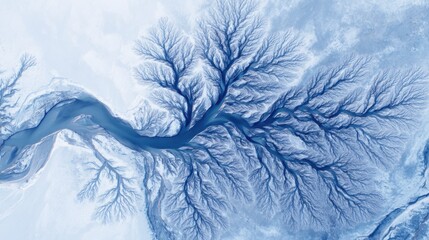 A Frozen River Delta Showing Abstract Fractal Patterns