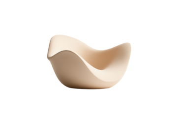 A stylish, modern bowl featuring smooth curves and a minimalist design, perfect for home decor or functional use.