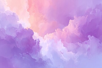 Fototapeta premium Colorful clouds with pastel hues at sunset create a serene atmosphere in the sky