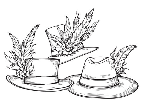 Stylish hat with feather fashion accessory