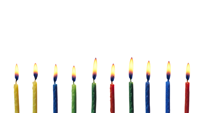 Colorful candles, flames - Powered by Adobe