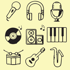 Fototapeta premium art of music vector set