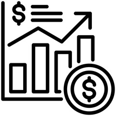 growth icon isolated on white background. vector illustration icon for investment