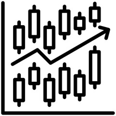 candlestick chart icon isolated on white background. vector illustration icon for investment