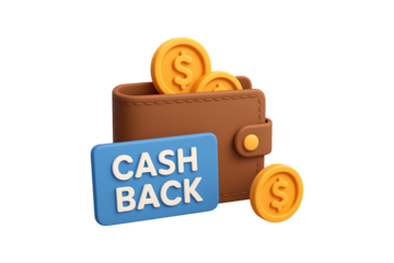 Stylized Icon Representing Rewards, Refunds, and Loyalty Programs. Isolated on Transparent Background.