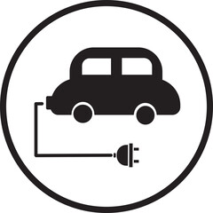 black eco car with white background