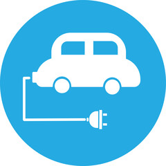 eco car with blue background