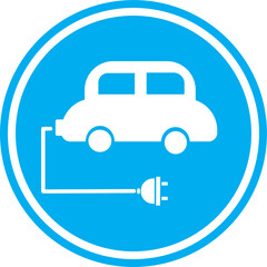 blue eco car icon