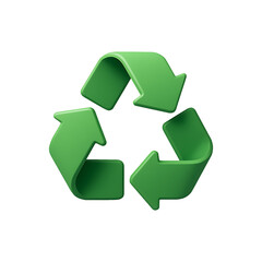 Fototapeta premium 3D Render of a Green Recycling Symbol, Isolated on Transparent Background