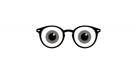 Round glasses with eyes