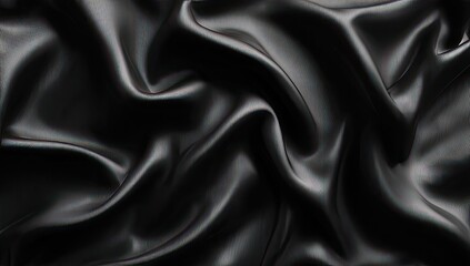 Obraz premium Luxurious, dark fabric with subtle sheen and flowing, undulating folds creating a dramatic, elegant texture