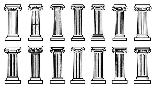 Classic columns arranged in grid