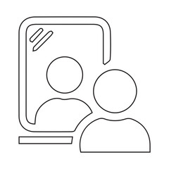 Person looking in mirror