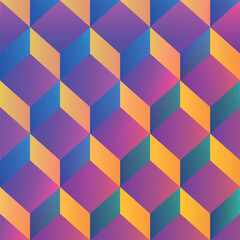 Seamless Isometric Gradient Cubes Background