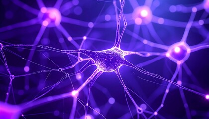 Neural network, vibrant purple hues
