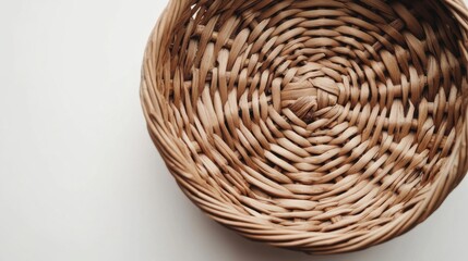 Obraz premium empty minimalistic wicker basket