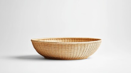 Fototapeta premium empty wicker basket against white background