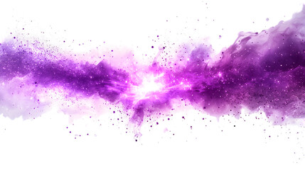 Mystical purple light explosion symbolizing a sorcerer's power vividly isolated on a transparent background
