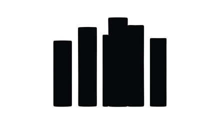 Abstract cityscape silhouette with tall buildings representing modern architecture and urban growth vector