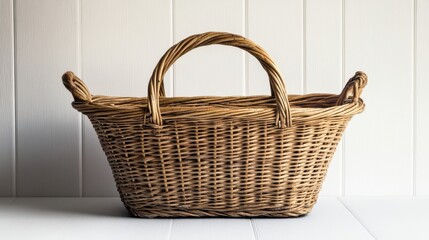 Fototapeta premium handmade wicker basket, picnic basket