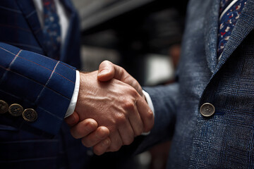 Businessmen shaking hands after successful agreement