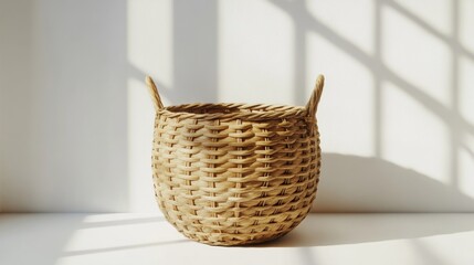 Fototapeta premium handmade wicker basket, picnic basket