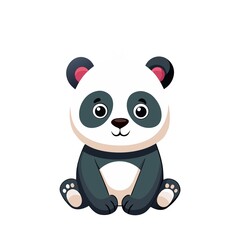 Obraz premium Cartoon baby sitting panda on transparent background