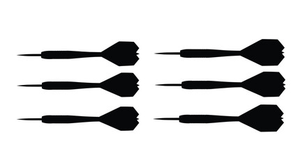 Silhouette of six darts arranged in two columns ready for play vector