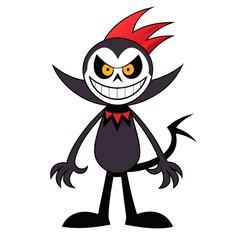 Funny grim cartoon on transparent background