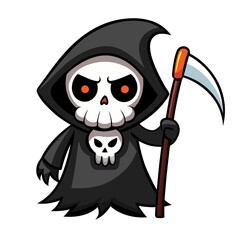 Halloween witch with broom on transparent background