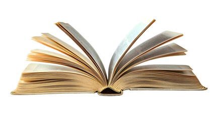 Opened book browsing pages shuffling isolated on a transparent background