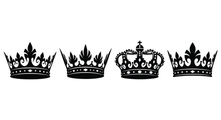 Regal royal crowns set heraldic symbol of power wealth royalty and authority vector