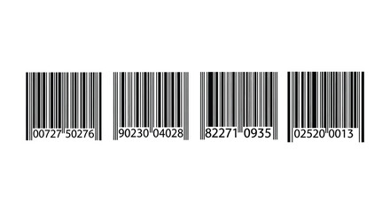 Four realistic barcodes for retail products and inventory management systems vector
