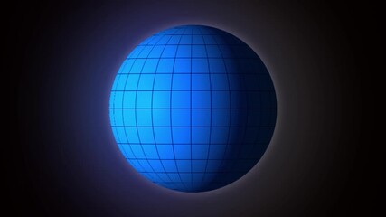 Rotating 3d blue grid globe animation digital world global network technology seamless loop motion graphics. Animated blue grid globe sphere rotation 3d digital world technology network. - Powered by Adobe