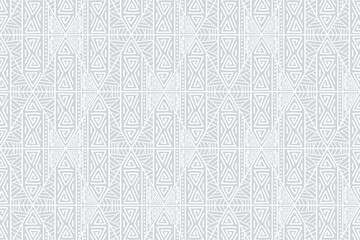 Tiki Aztec Seamless Pattern Ethnic Mexican Tribal Geometric Vector Design