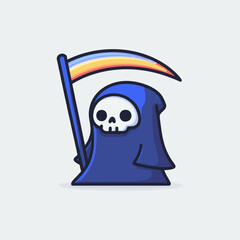 Cute Grim Reaper Cartoon Character