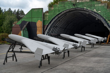 unmanned aerial vehicle in launch positions