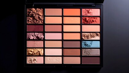Cosmetic powder palette with multiple skin tones