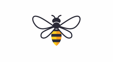 Stylized honey bee icon with black and yellow stripes. © Ridwan