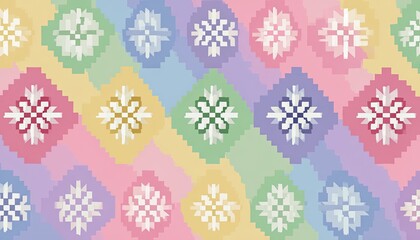 Pastel, repeating snowflake pattern