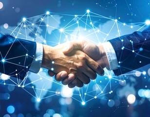 Business handshake with global network overlay