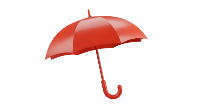 Stay protected with a stylish red umbrella, perfect for rainy days and adding a pop of color