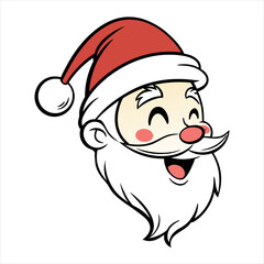 Santa Claus Head in Cartoon Style