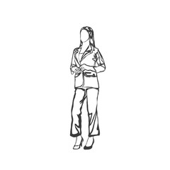 silhouette abstract of young business woman standing