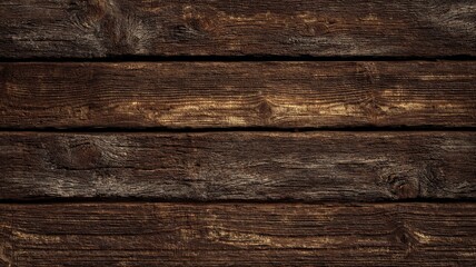 Fototapeta premium Dark brown natural wooden texture background with rustic plank surface, vintage timber grain pattern for wallpaper, interior design, digital backdrop, and decorative background element