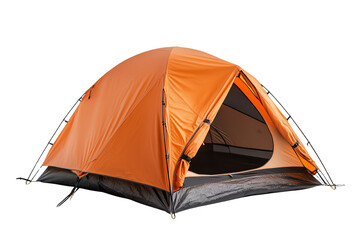 Orange camping tent with a spacious interior, designed for outdoor adventures and nature exploration.